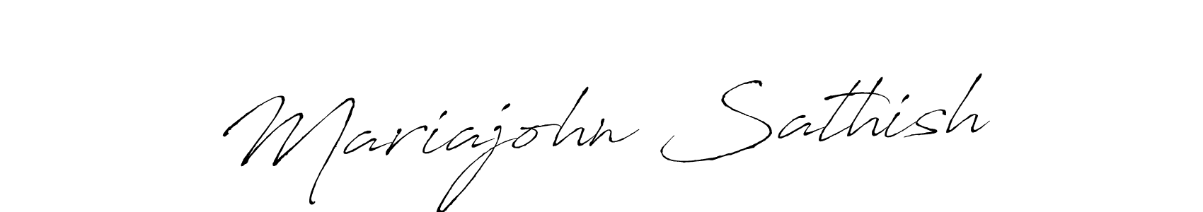 How to make Mariajohn Sathish name signature. Use Antro_Vectra style for creating short signs online. This is the latest handwritten sign. Mariajohn Sathish signature style 6 images and pictures png