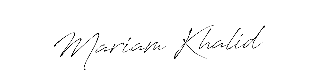 Also You can easily find your signature by using the search form. We will create Mariam Khalid name handwritten signature images for you free of cost using Antro_Vectra sign style. Mariam Khalid signature style 6 images and pictures png