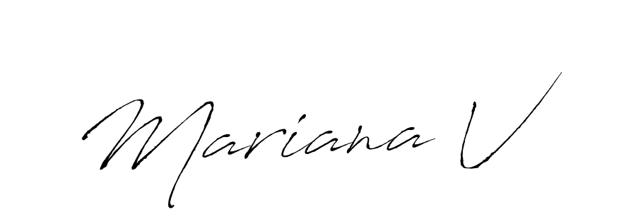 Make a beautiful signature design for name Mariana V. With this signature (Antro_Vectra) style, you can create a handwritten signature for free. Mariana V signature style 6 images and pictures png