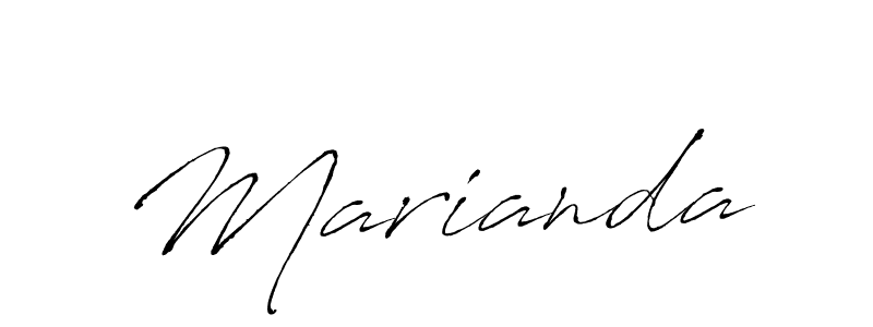 Design your own signature with our free online signature maker. With this signature software, you can create a handwritten (Antro_Vectra) signature for name Marianda. Marianda signature style 6 images and pictures png
