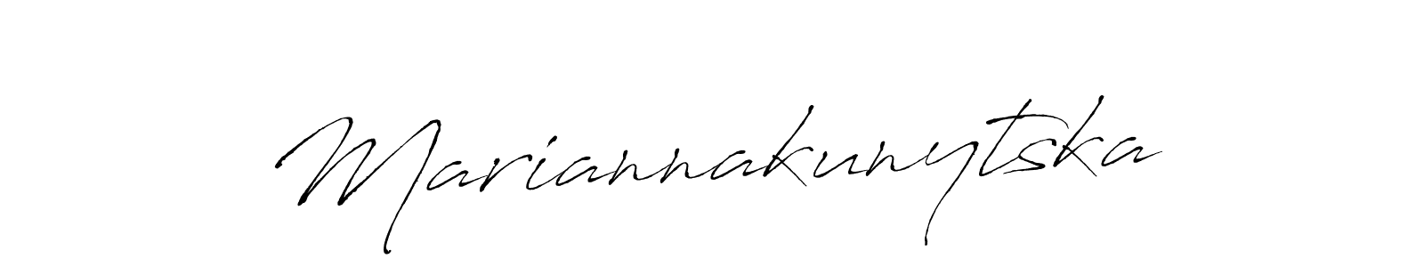 Antro_Vectra is a professional signature style that is perfect for those who want to add a touch of class to their signature. It is also a great choice for those who want to make their signature more unique. Get Mariannakunytska name to fancy signature for free. Mariannakunytska signature style 6 images and pictures png