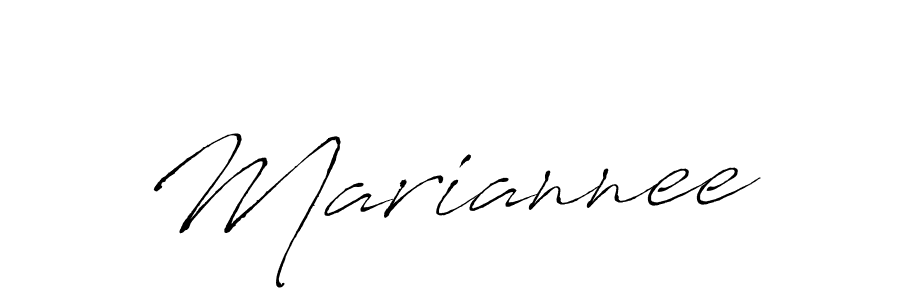 Use a signature maker to create a handwritten signature online. With this signature software, you can design (Antro_Vectra) your own signature for name Mariannee. Mariannee signature style 6 images and pictures png