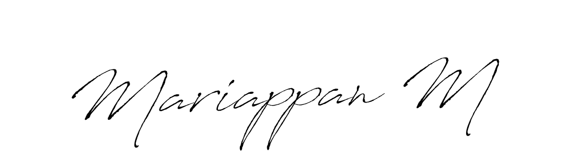 It looks lik you need a new signature style for name Mariappan M. Design unique handwritten (Antro_Vectra) signature with our free signature maker in just a few clicks. Mariappan M signature style 6 images and pictures png