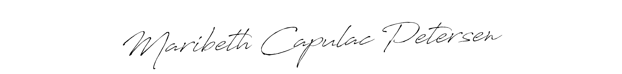 How to make Maribeth Capulac Petersen signature? Antro_Vectra is a professional autograph style. Create handwritten signature for Maribeth Capulac Petersen name. Maribeth Capulac Petersen signature style 6 images and pictures png