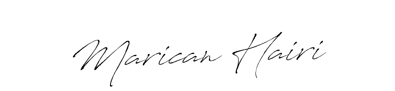 How to make Marican Hairi name signature. Use Antro_Vectra style for creating short signs online. This is the latest handwritten sign. Marican Hairi signature style 6 images and pictures png