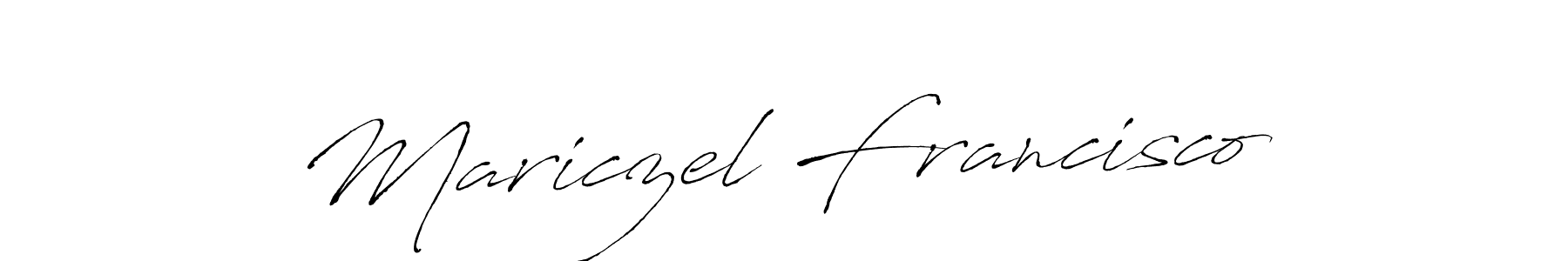 How to make Mariczel Francisco name signature. Use Antro_Vectra style for creating short signs online. This is the latest handwritten sign. Mariczel Francisco signature style 6 images and pictures png