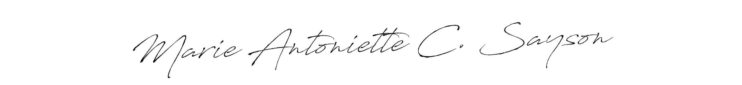 How to make Marie Antoniette C. Sayson name signature. Use Antro_Vectra style for creating short signs online. This is the latest handwritten sign. Marie Antoniette C. Sayson signature style 6 images and pictures png