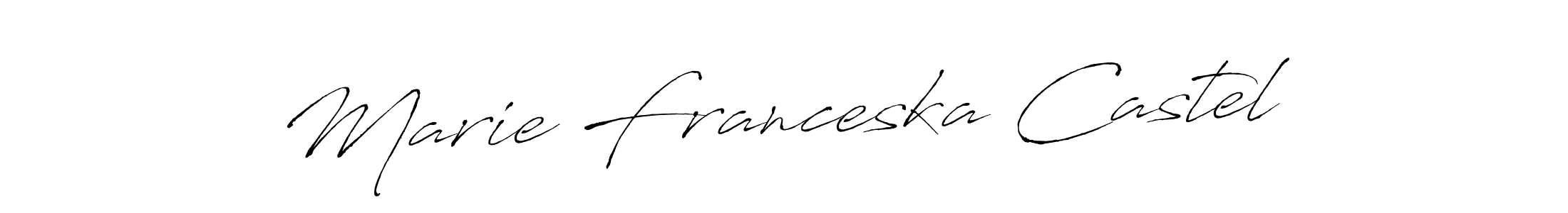 The best way (Antro_Vectra) to make a short signature is to pick only two or three words in your name. The name Marie Franceska Castel include a total of six letters. For converting this name. Marie Franceska Castel signature style 6 images and pictures png