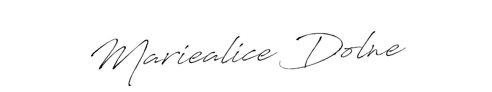 How to make Mariealice Dolne name signature. Use Antro_Vectra style for creating short signs online. This is the latest handwritten sign. Mariealice Dolne signature style 6 images and pictures png