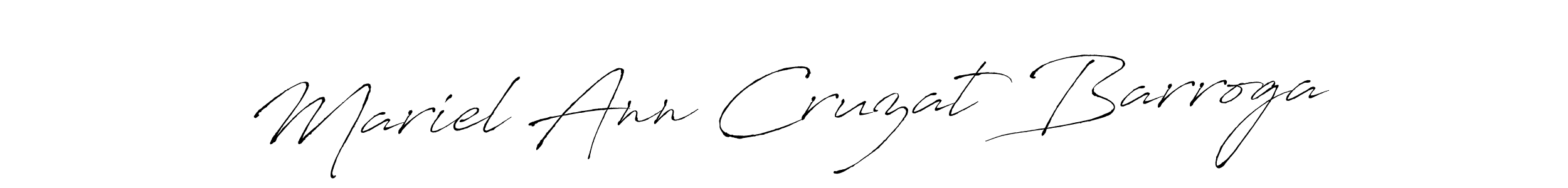 The best way (Antro_Vectra) to make a short signature is to pick only two or three words in your name. The name Mariel Ann Cruzat Barroga include a total of six letters. For converting this name. Mariel Ann Cruzat Barroga signature style 6 images and pictures png