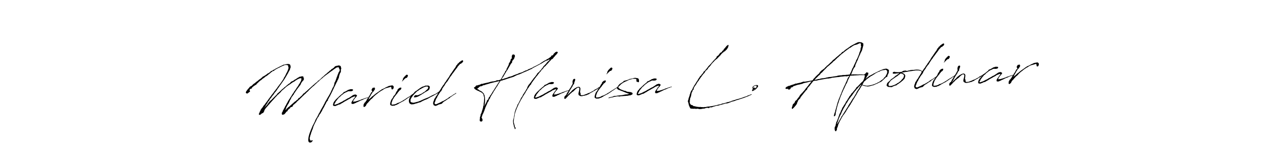 How to make Mariel Hanisa L. Apolinar signature? Antro_Vectra is a professional autograph style. Create handwritten signature for Mariel Hanisa L. Apolinar name. Mariel Hanisa L. Apolinar signature style 6 images and pictures png