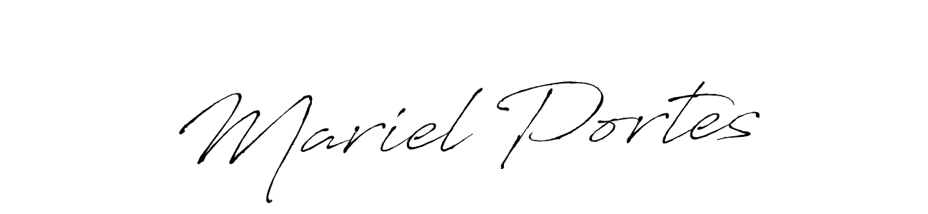 The best way (Antro_Vectra) to make a short signature is to pick only two or three words in your name. The name Mariel Portes include a total of six letters. For converting this name. Mariel Portes signature style 6 images and pictures png