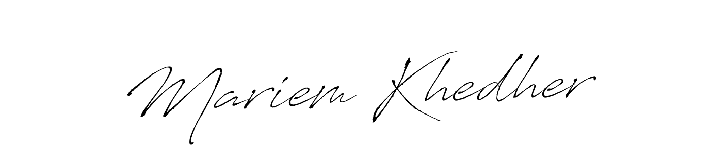Also You can easily find your signature by using the search form. We will create Mariem Khedher name handwritten signature images for you free of cost using Antro_Vectra sign style. Mariem Khedher signature style 6 images and pictures png
