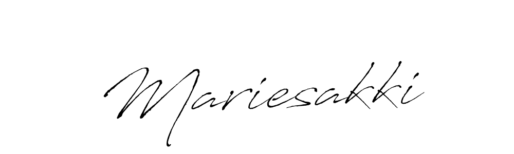 Use a signature maker to create a handwritten signature online. With this signature software, you can design (Antro_Vectra) your own signature for name Mariesakki. Mariesakki signature style 6 images and pictures png