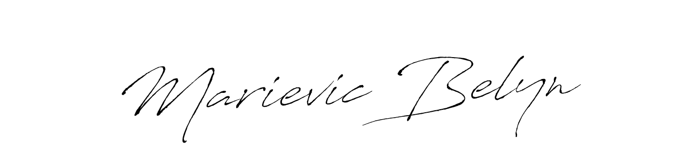 How to make Marievic Belyn name signature. Use Antro_Vectra style for creating short signs online. This is the latest handwritten sign. Marievic Belyn signature style 6 images and pictures png