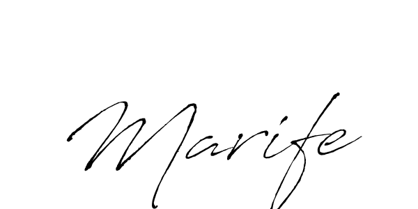 Use a signature maker to create a handwritten signature online. With this signature software, you can design (Antro_Vectra) your own signature for name Marife. Marife signature style 6 images and pictures png