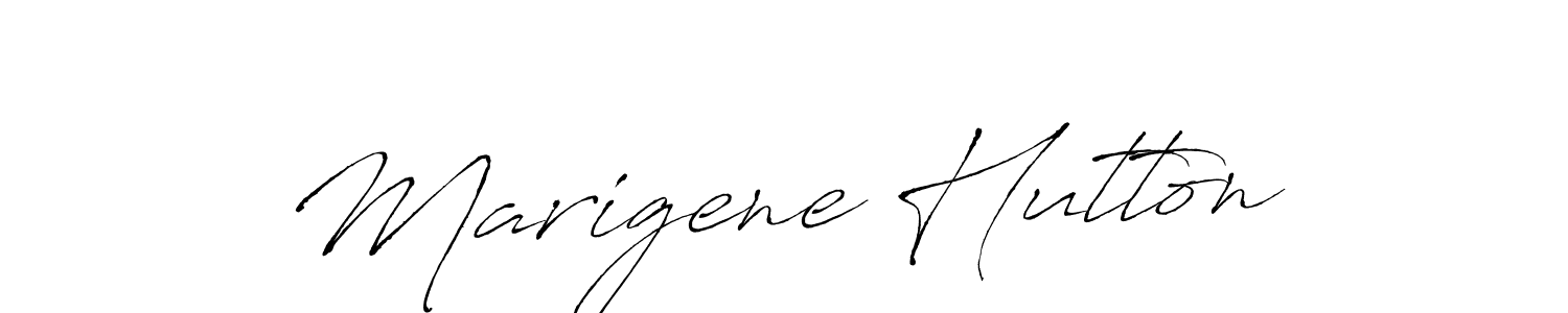 Marigene Hutton stylish signature style. Best Handwritten Sign (Antro_Vectra) for my name. Handwritten Signature Collection Ideas for my name Marigene Hutton. Marigene Hutton signature style 6 images and pictures png