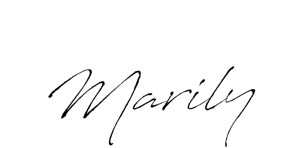Use a signature maker to create a handwritten signature online. With this signature software, you can design (Antro_Vectra) your own signature for name Marily. Marily signature style 6 images and pictures png