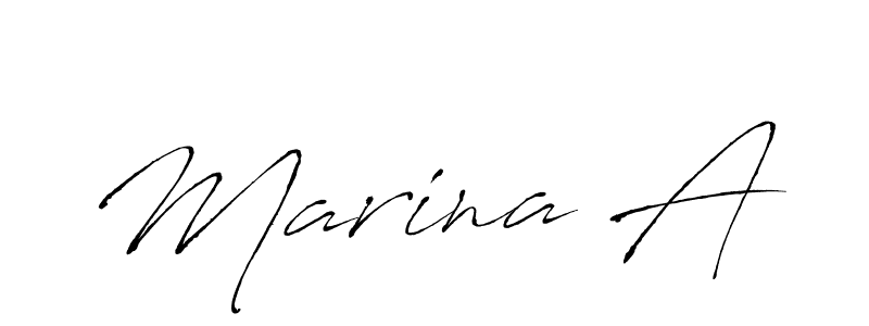 Marina A stylish signature style. Best Handwritten Sign (Antro_Vectra) for my name. Handwritten Signature Collection Ideas for my name Marina A. Marina A signature style 6 images and pictures png