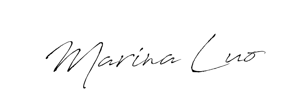 Marina Luo stylish signature style. Best Handwritten Sign (Antro_Vectra) for my name. Handwritten Signature Collection Ideas for my name Marina Luo. Marina Luo signature style 6 images and pictures png
