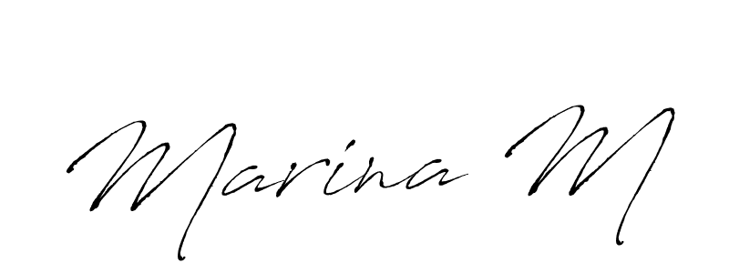 Antro_Vectra is a professional signature style that is perfect for those who want to add a touch of class to their signature. It is also a great choice for those who want to make their signature more unique. Get Marina M name to fancy signature for free. Marina M signature style 6 images and pictures png