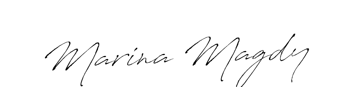 Antro_Vectra is a professional signature style that is perfect for those who want to add a touch of class to their signature. It is also a great choice for those who want to make their signature more unique. Get Marina Magdy name to fancy signature for free. Marina Magdy signature style 6 images and pictures png