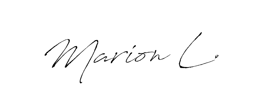 Marion L. stylish signature style. Best Handwritten Sign (Antro_Vectra) for my name. Handwritten Signature Collection Ideas for my name Marion L.. Marion L. signature style 6 images and pictures png