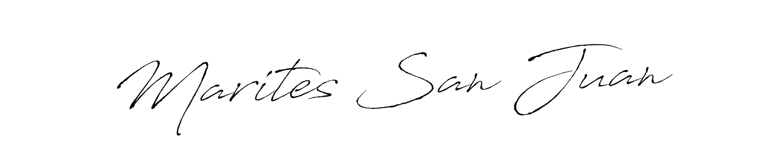 The best way (Antro_Vectra) to make a short signature is to pick only two or three words in your name. The name Marites San Juan include a total of six letters. For converting this name. Marites San Juan signature style 6 images and pictures png