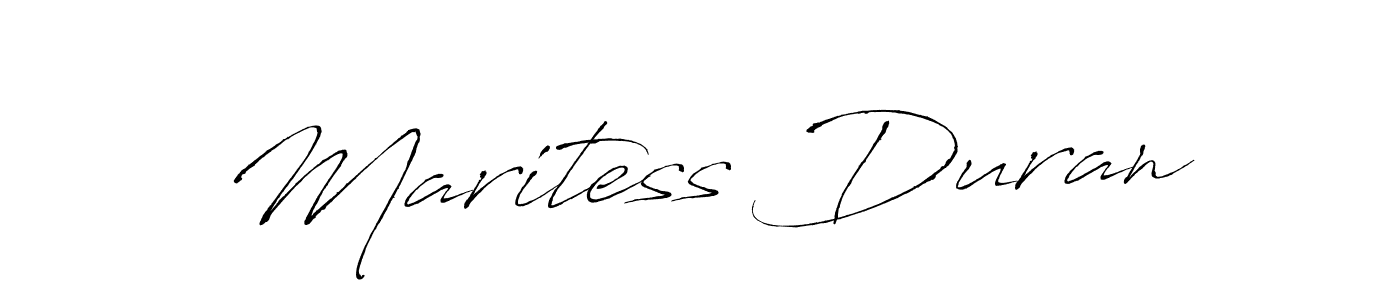 How to make Maritess Duran name signature. Use Antro_Vectra style for creating short signs online. This is the latest handwritten sign. Maritess Duran signature style 6 images and pictures png
