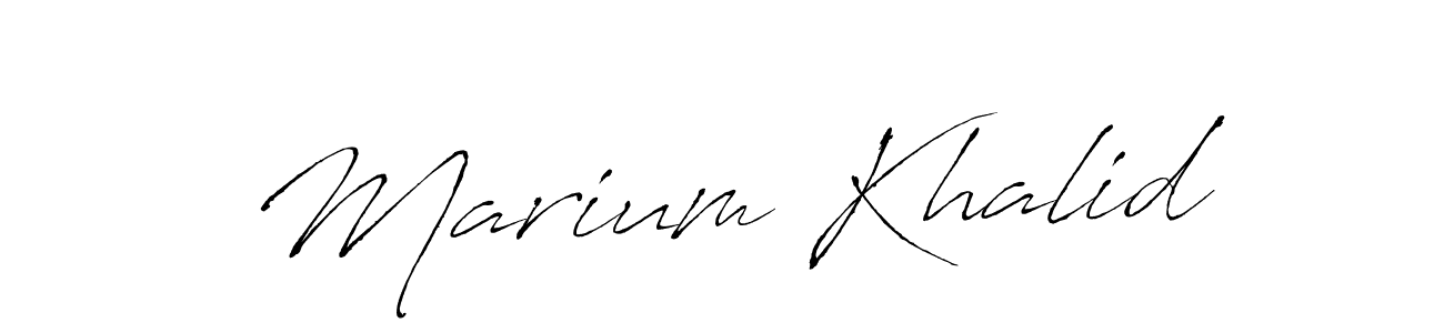 How to make Marium Khalid name signature. Use Antro_Vectra style for creating short signs online. This is the latest handwritten sign. Marium Khalid signature style 6 images and pictures png
