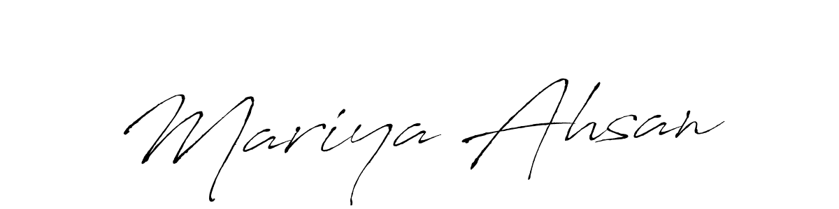 Antro_Vectra is a professional signature style that is perfect for those who want to add a touch of class to their signature. It is also a great choice for those who want to make their signature more unique. Get Mariya Ahsan name to fancy signature for free. Mariya Ahsan signature style 6 images and pictures png