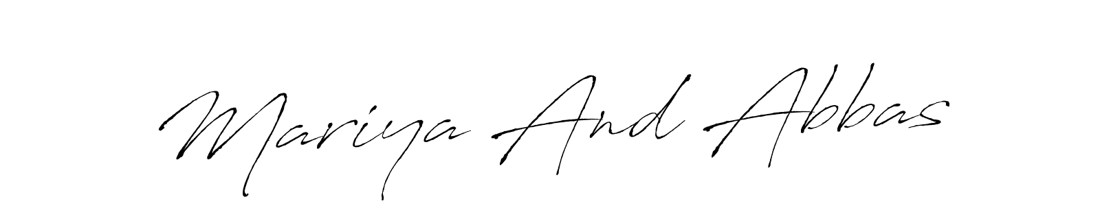 How to make Mariya And Abbas name signature. Use Antro_Vectra style for creating short signs online. This is the latest handwritten sign. Mariya And Abbas signature style 6 images and pictures png