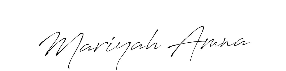 Create a beautiful signature design for name Mariyah Amna. With this signature (Antro_Vectra) fonts, you can make a handwritten signature for free. Mariyah Amna signature style 6 images and pictures png