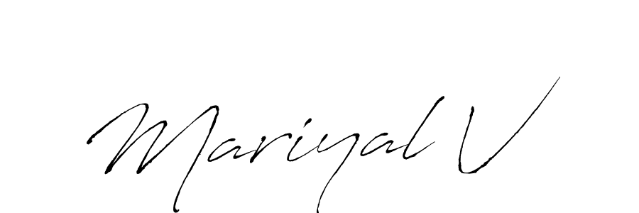 Similarly Antro_Vectra is the best handwritten signature design. Signature creator online .You can use it as an online autograph creator for name Mariyal V. Mariyal V signature style 6 images and pictures png