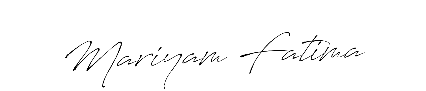 Create a beautiful signature design for name Mariyam Fatima. With this signature (Antro_Vectra) fonts, you can make a handwritten signature for free. Mariyam Fatima signature style 6 images and pictures png