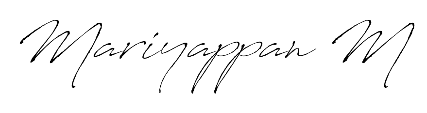 A stylish, flowing autograph style designed for name Mariyappan M using Antro_Vectra typography. Perfect for digital creative projects. Mariyappan M signature style 6 images and pictures png