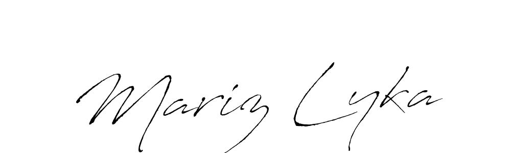 Use a signature maker to create a handwritten signature online. With this signature software, you can design (Antro_Vectra) your own signature for name Mariz Lyka. Mariz Lyka signature style 6 images and pictures png