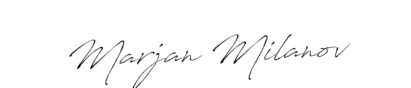 How to make Marjan Milanov name signature. Use Antro_Vectra style for creating short signs online. This is the latest handwritten sign. Marjan Milanov signature style 6 images and pictures png