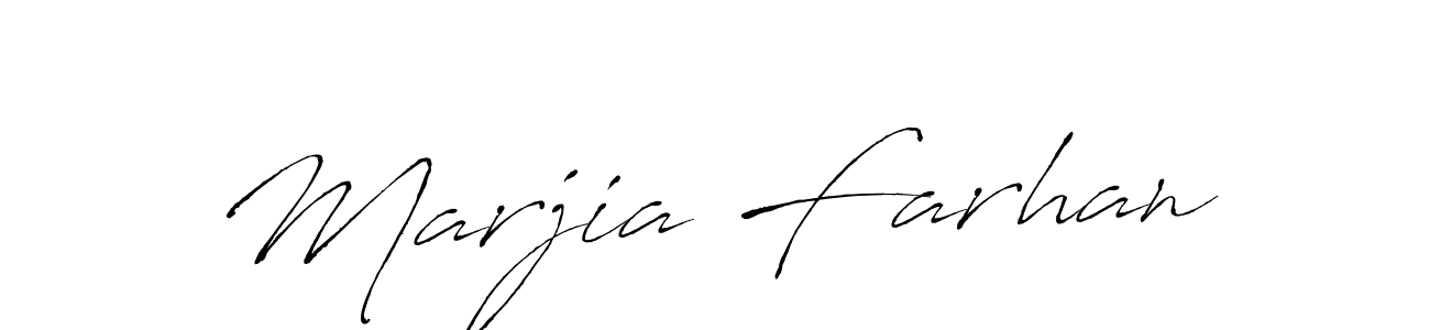 Marjia Farhan stylish signature style. Best Handwritten Sign (Antro_Vectra) for my name. Handwritten Signature Collection Ideas for my name Marjia Farhan. Marjia Farhan signature style 6 images and pictures png