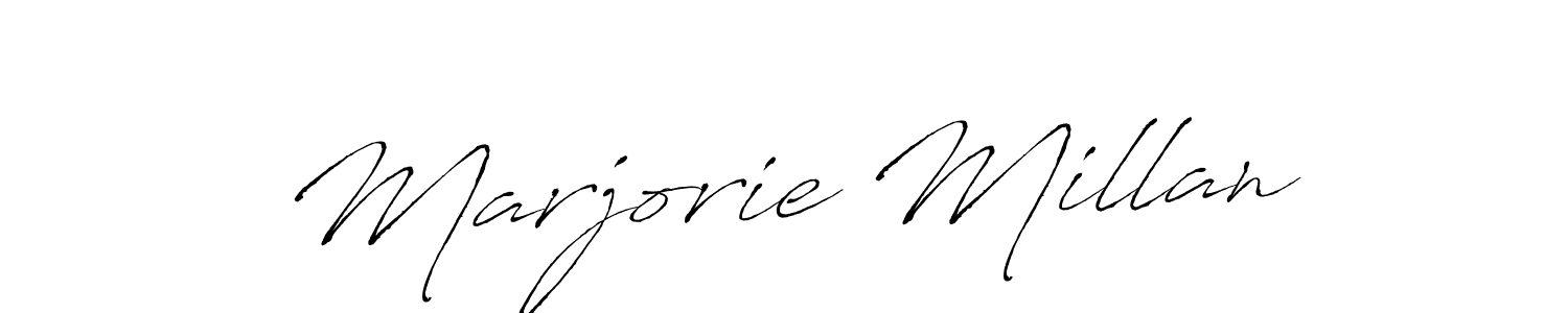 Use a signature maker to create a handwritten signature online. With this signature software, you can design (Antro_Vectra) your own signature for name Marjorie Millan. Marjorie Millan signature style 6 images and pictures png