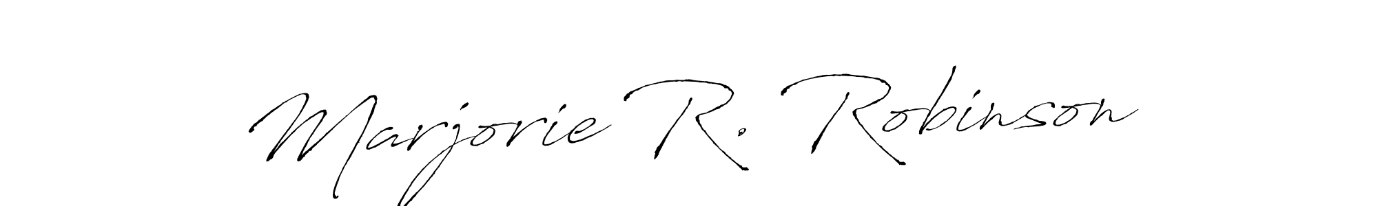 How to make Marjorie R. Robinson signature? Antro_Vectra is a professional autograph style. Create handwritten signature for Marjorie R. Robinson name. Marjorie R. Robinson signature style 6 images and pictures png