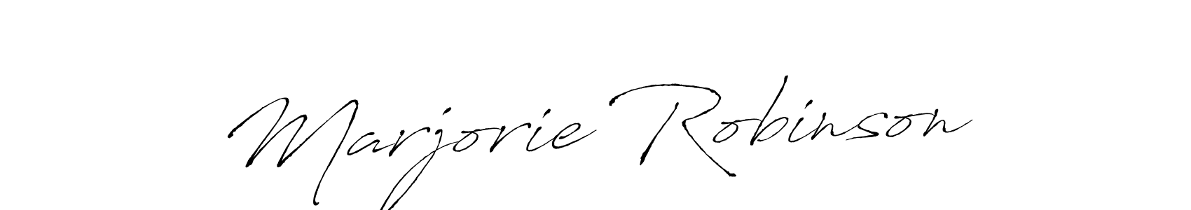 How to make Marjorie Robinson name signature. Use Antro_Vectra style for creating short signs online. This is the latest handwritten sign. Marjorie Robinson signature style 6 images and pictures png