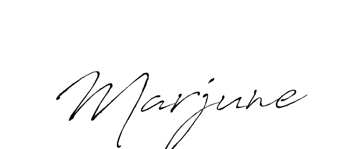 Make a beautiful signature design for name Marjune. With this signature (Antro_Vectra) style, you can create a handwritten signature for free. Marjune signature style 6 images and pictures png