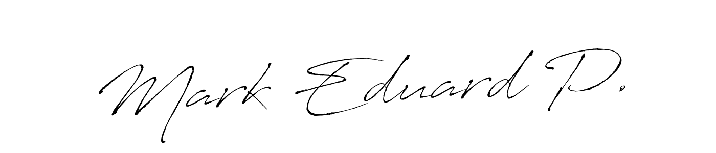 Similarly Antro_Vectra is the best handwritten signature design. Signature creator online .You can use it as an online autograph creator for name Mark Eduard P.. Mark Eduard P. signature style 6 images and pictures png