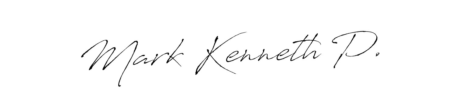 How to make Mark Kenneth P. name signature. Use Antro_Vectra style for creating short signs online. This is the latest handwritten sign. Mark Kenneth P. signature style 6 images and pictures png