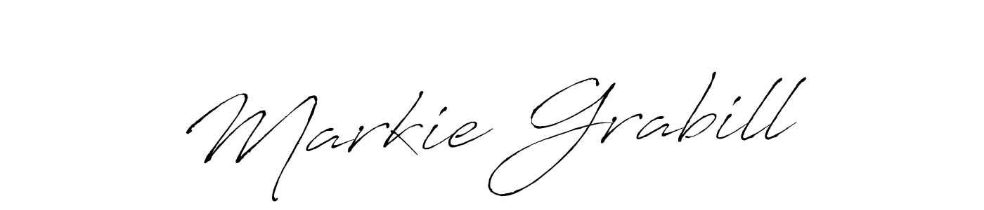 How to make Markie Grabill name signature. Use Antro_Vectra style for creating short signs online. This is the latest handwritten sign. Markie Grabill signature style 6 images and pictures png