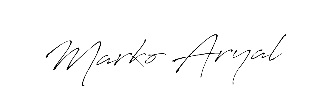 Design your own signature with our free online signature maker. With this signature software, you can create a handwritten (Antro_Vectra) signature for name Marko Aryal. Marko Aryal signature style 6 images and pictures png