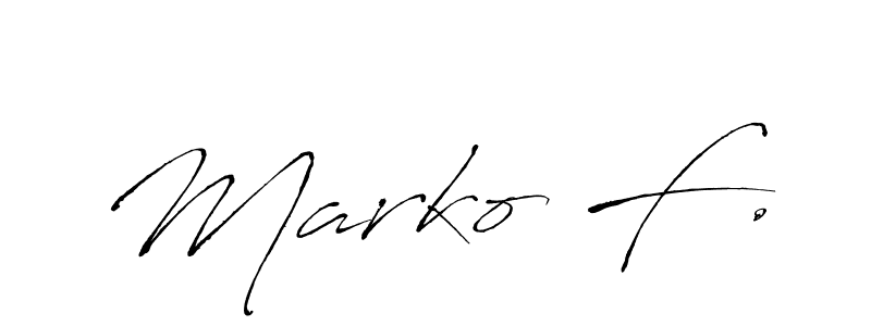 if you are searching for the best signature style for your name Marko F.. so please give up your signature search. here we have designed multiple signature styles  using Antro_Vectra. Marko F. signature style 6 images and pictures png