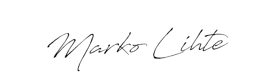 Also we have Marko Lihte name is the best signature style. Create professional handwritten signature collection using Antro_Vectra autograph style. Marko Lihte signature style 6 images and pictures png