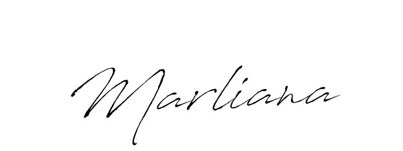 Create a beautiful signature design for name Marliana. With this signature (Antro_Vectra) fonts, you can make a handwritten signature for free. Marliana signature style 6 images and pictures png